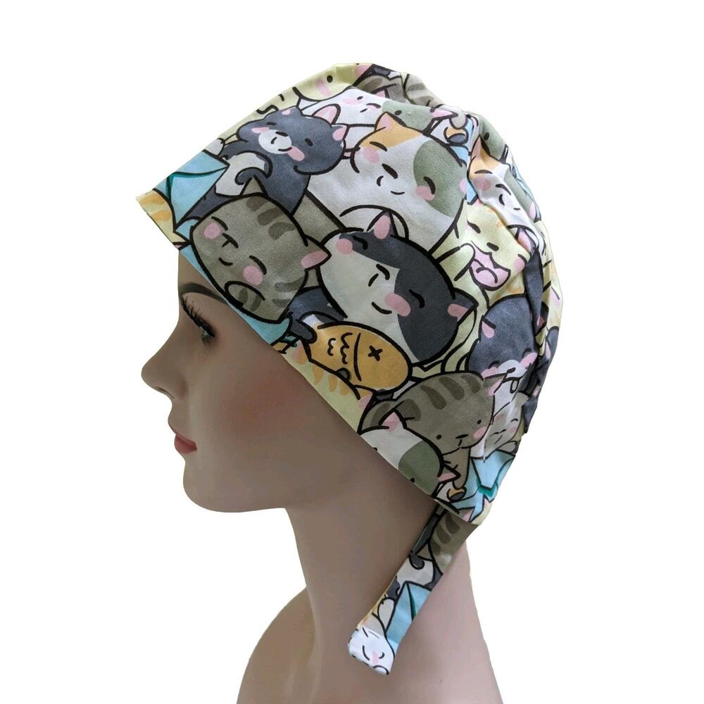 Cat Cats Surgery Surgical Scrub Hat Dentist Doctor Hairdresser Cap Cute